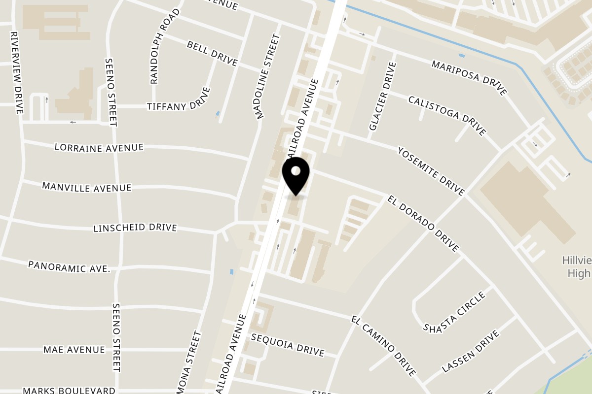 Map showing the location of Lutong Bahay on 3811 Railroad Ave in Pittsburg